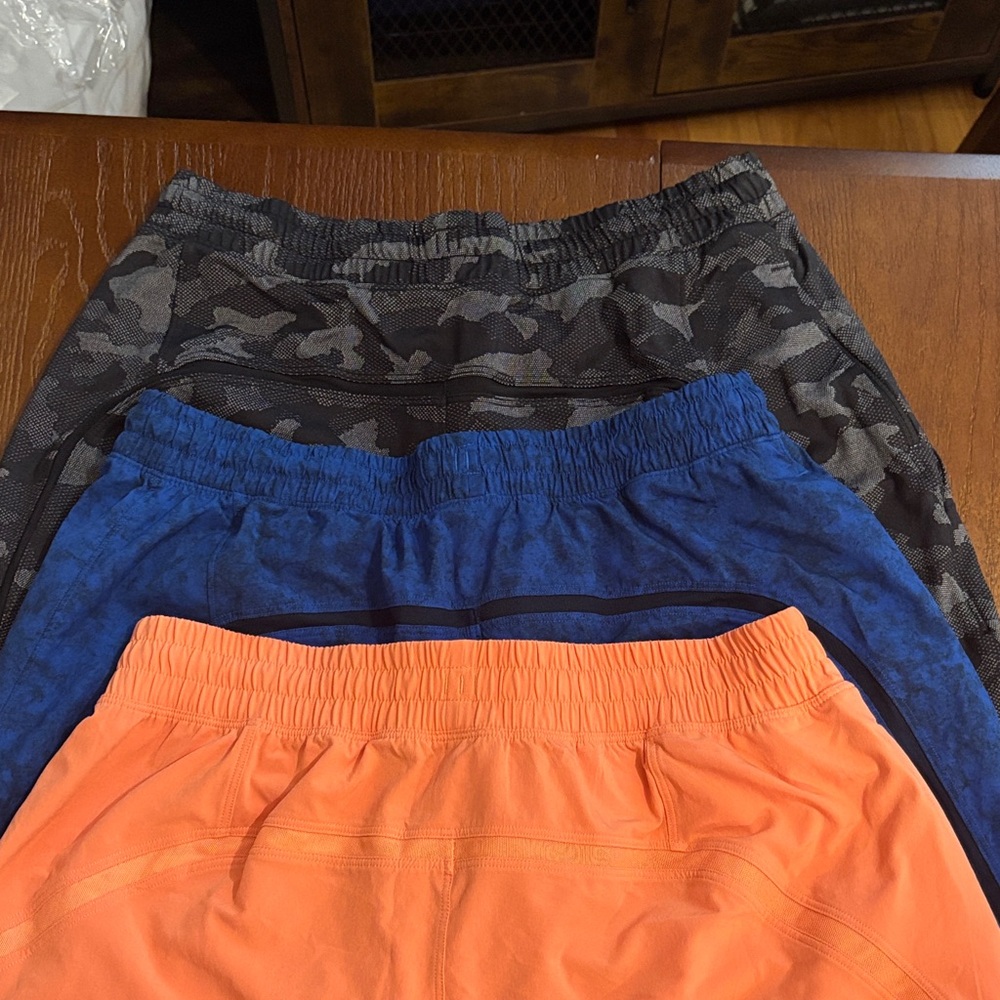 lululemon athletica Men's Athletic Shorts - Orange, Blue, Gray Camo